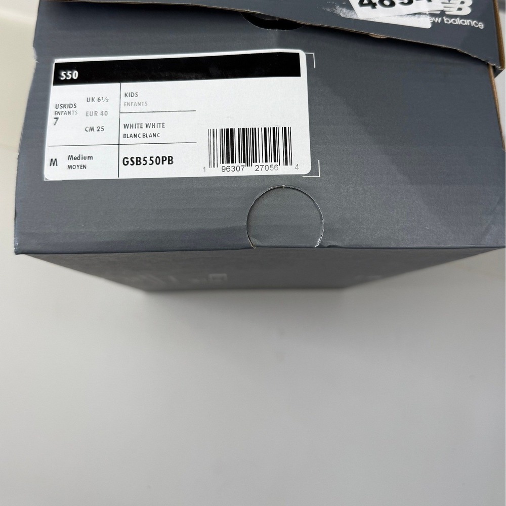 New Balance 550 White GSB550PB Womens 8.5 Youth 7 Sneakers New - Picture 8 of 8
